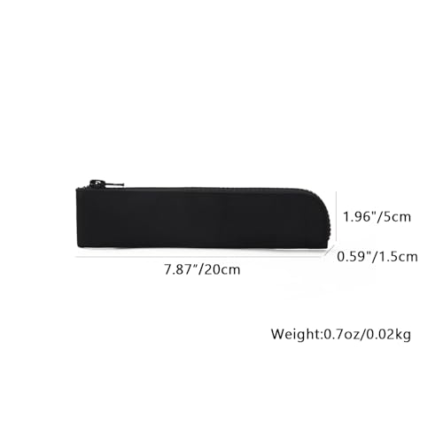 Image of Slim Pencil Case Small Pencil Pouch Pen Case (Black /OF)