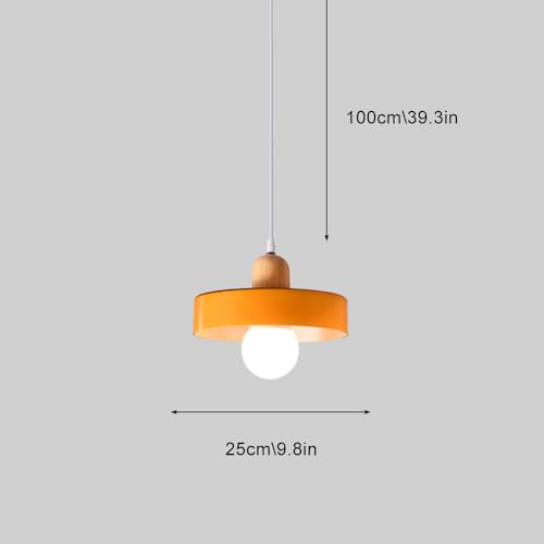 Lámpara colgante para comedor de madera y cristal E27 5