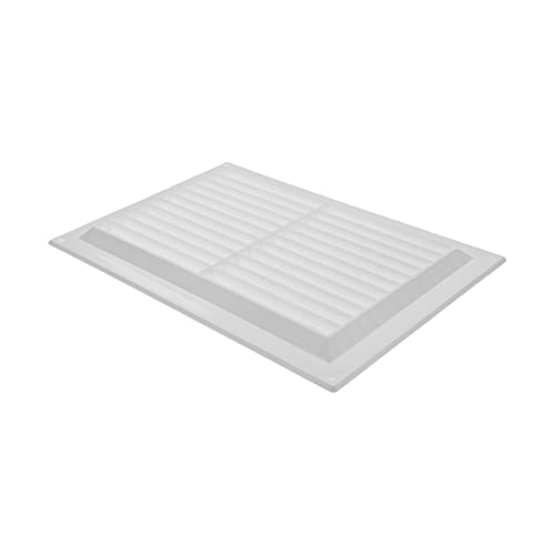 Vent Systems 250 x 170 mm / 10 cali x 170 cali prostokątna plastikowa osłona wentylacyjna, żaluzjowa kratka ścienna z siatką przeciw owadom, osłona wentylacyjna HVAC do wlotu i wylotu na ścianę, sufit
