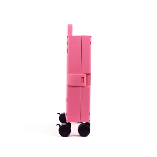 Chariot de courses pliable et organisateur de bureau rose multi-usage