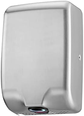 ASIALEO ADA Thin Automatic Electric Commercial Hand Dryers Heater ON/Off Switch High Speed for Bathrooms or Restrooms Brushed Stainless Steel 304 Cover Easy Installation