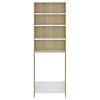 vidaXL-Armario-de-Lavadora-Cuarto-Bano-Aseo-Inodoro-Secadora-Estanteria-Estante-Muebles-Mobiliario-Colada-Almacenaje-Blanco-Roble-Sonoma-64x24x190-cm