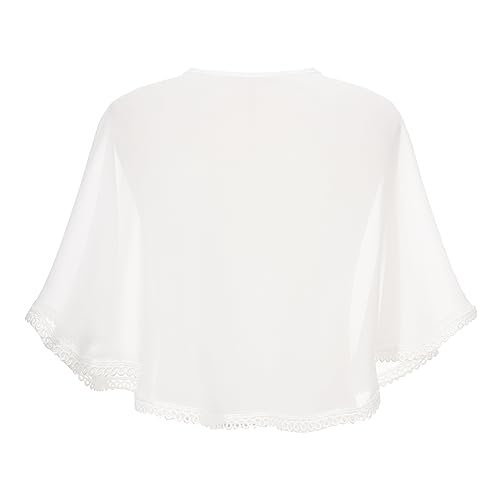 Girls Chiffon Bolero Cardigan Shrugs Kids Sheer Lace-up Shawl Top Flower Girl Communion Party Dress Cover Up Jacket2