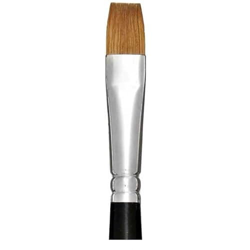 Trekell Sienna Synthetic Red Sable Long Handle Artist Brushes for Oil, Watercolor and Acrylic Painting Bright - 5610 Series / 12