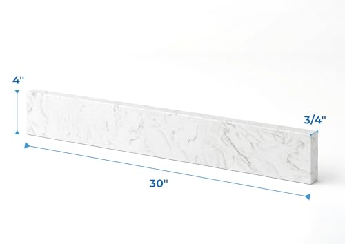 Image of Bathroom Vanity Sink Backsplash /Sidesplash (Engineered Carrara Marble, 4 inch x 30 inch)