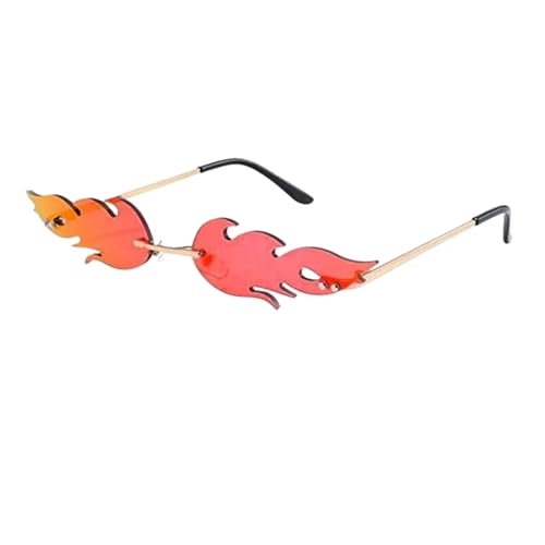 Image of Fire style Glasses Sun Glasses Stylish and Trendy party glasses Multicolor | Fire Flame Sunglasses Flame Rimless Sunglasses Rimless Wave Glasses Fire Shape Glasses Eyewear
