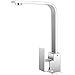 COLFULINE Grifo de Fregadero Cocina con Mangueras Flexibles de 360 Grados Giratorio, Apertura de Instalación: 32-38 mm,Inoxidable 304 Grifo Cuadrado Moderno Cromado Regulación de Frío y Calor
