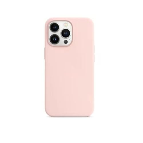 Coque iPhone 17 rose craie en silicone tendre pour vos sorties quotidiennes