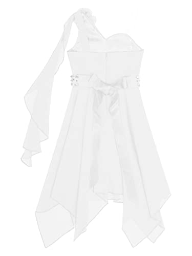 renvena Girls One Shoulder Flower Dress Pleated Chiffon Wedding Bridesmaid Dress Kids Pageant Prom Ball Gown4