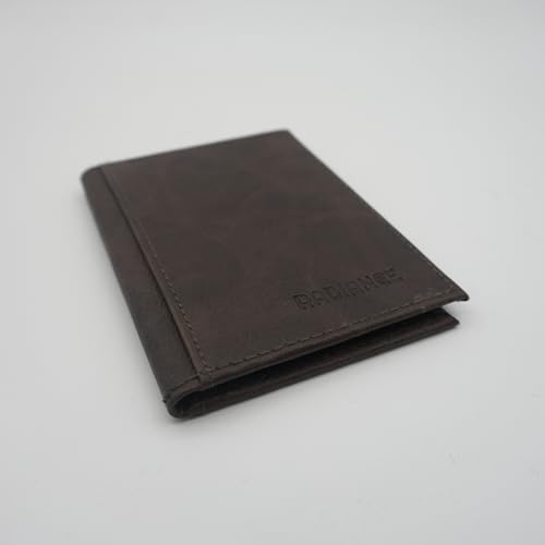 Slim minimalist wallet RFID blocking credit card holder for mens front pocket bifold leather business card holder organizer pocket (brown)2