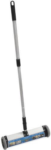 Master Magnetics Magnet Sweeper Mini Push-Type with Release, 13" Sweeping Width, Telescoping Handle