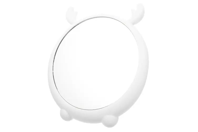 Round Makeup Mirror Desktop Cute Cartoon Tabletop Vanity Makeup Mirror Stand Folding Cosmetic Plastic Single Mirror Wall Hanging for Home Bathroom Table Top Makeup Mirror-image-21