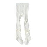 [VOKLLIYU] 女の子 ストッ可愛いテクスチャキング キッズ 蝶結びの装飾があります タイツ 子ども用 フォーマルタイツ 子供用 タイツ 結婚式 発表会 子供ドレス用(1-ホワイト XL)