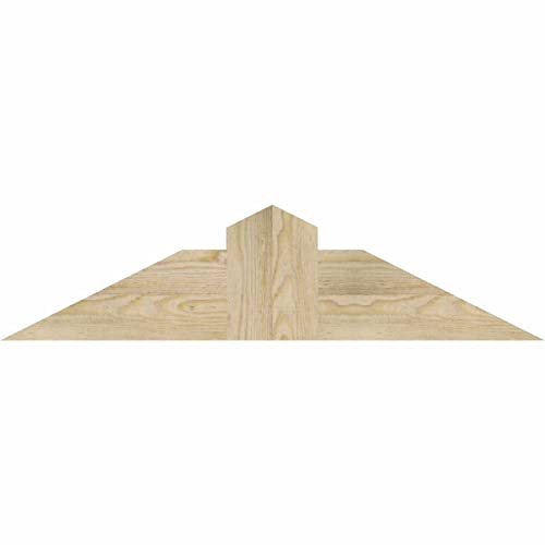 Ekena Millwork 36"W x 9"H x 2"D x 6"F, 6/12 Pitch, Portland Rough Sawn Timber Gable Bracket, Douglas Fir