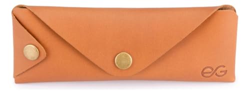 Estojo Escolar Executivo Porta Caneta Lápis Couro Legítimo(Marrom-claro)