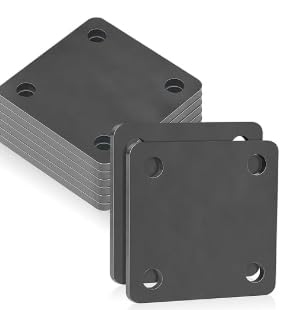 INMOZATA 8PCS 6 x 6 A36 Steel Plates, 1/4 Thick Hot Rolled Steel Sheets with 4 Holes, Weldable Square Metal Plate for Welding, Structural Support, Industrial Use