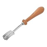 Happyyami Brotmesser aus Edelstahl und Holzgriff mit Scharfem Teigschneider für Sauerteig und Baguette Tragbares und Präzises Schneidewerkzeug für Küche