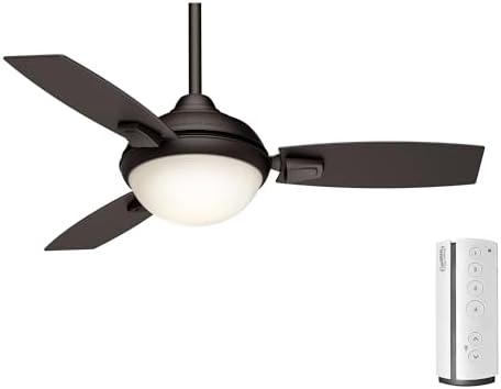 Casablanca 44 inches Contemporary Ceiling Fan in Maiden Bronze with LED Light Kit and Remote Control, 3 Blade (Renewed)