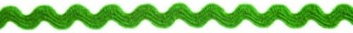 12mm Essential Trimmings Wool RIC Rac Trimming Green - per metre