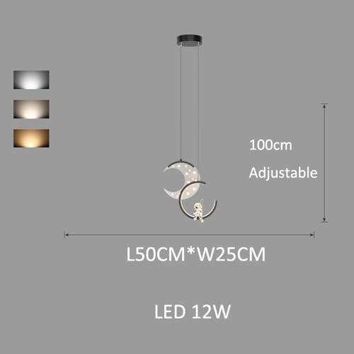 Lustre à intensité variable LED 2 lumières design astronaute moderne - 2