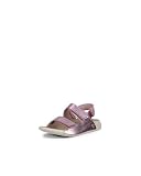 ECCO Cozmo 3-Strap Adjustable Velcro Sandal, Old Rose Metallic, US 10.5-11 Unisex Little Kid