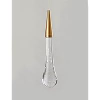 KRIPINC Lampara Colgante Cristal LED Gota de Lluvia, Lampara Techo Colgante Vidrio, Lampara Vintage, Lampara Colgante LED para Salon, Dormitorio, Escaleras (Estilo B, Base de Tira de 1cm de Diámetro)