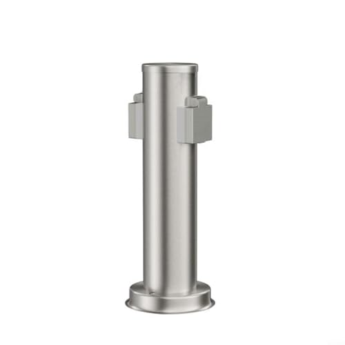 CWOQOCW Colonne de prise de courant d'extérieur en acier inoxydable IP54 étanche à l'eau Anthracite Prise électrique ronde (couleur inoxydable)