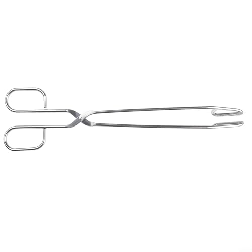 Pinzas para barbacoa de alto rendimiento, diseño de acero inoxidable con mango ergonómico para mayor comodidad (pinzas dobladas)