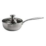 ZiStarlilife Stielkasserolle aus Edelstahl 316 mit Deckel, 5-lagiger Boden, für Induktions-, Gas-, Elektroherde, Milch, Suppentopf, zum Kochen zu Hause, Silber (20)