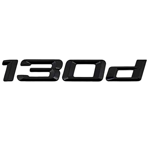 Emblema 130d, Insignia 130d, Adhesivo 130d, Pegatina 130d, Adhesivo para Maletero, Emblema para Maletero Coche, Compatible con BMW. Plástico, 143 x 20 mm (negro)