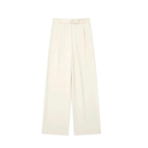 Pantalon droit pour femme avec fermeture éclair devant JXQXHCFS taille haute