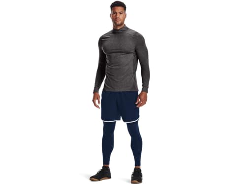 Under Armour Herren ColdGear Armour Fitted Mock T-Shirt, Herren, T-Shirt, 1366066-020, Charcoal Light Heather/Schwarz (020), XL Tall – Ansicht 3