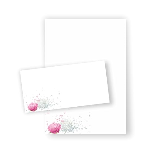 Briefpapier Hortensie DIN A4 I Set Briefpapier/Umschläge