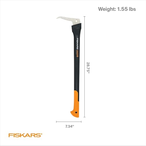 Fiskars 28" Hookaroon - Non-Slip Grip Handle with Pointed, Angled Blade - Landscaping Tool for Rotating, Dragging, Stacking Logs - Black/Orange