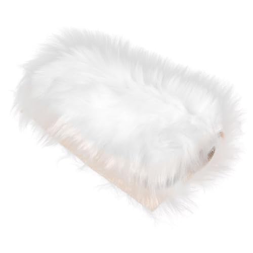 KOMBIUDA Alfombra Mullida Blanca de Piel Sintética para Fotografía de Uñas Fondo Fotográfico Esponjoso de 40X40 CM Tapete Decorativo para Estudio y Accesorios de Foto de Joyería