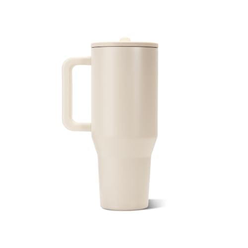 Image of HydroJug Traveler 40oz, Insulated Tumbler with Handle & Straw, Cream