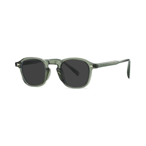 Lunettes de soleil ovales petite monture verres gris unisexes style rétro