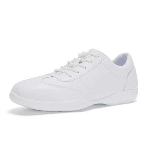 Cheer Shoes White Cheerleading Shoes Lightweight Comfortable Dance Athletic Training Tennis Competition Cheerleader Sneakers