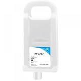 MOTJXJNUL PFI707 PFI-707 PFI 707 Refillable Ink Cartridge 700ML 5 Colors with Permanent Chip Compatible with ImagePROGRAF IPF 830 IPF 840 IPF 850 Printer(C)