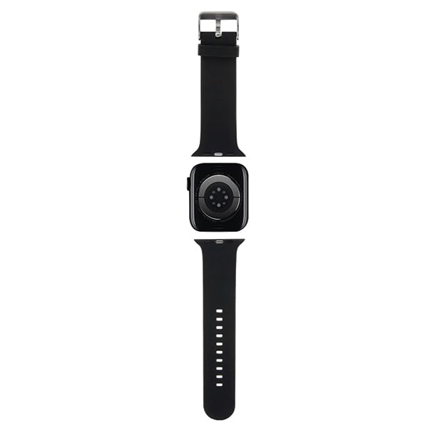 KARL LAGERFELD KLAWMSLCNK Correa de reloj para Apple Watch 38/40/41 mm, correa negra 3D de goma Choupette Heads, Silicona