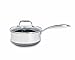 Produktbild HexClad 2 Quart Hybrid Stainless Steel Topf mit Glasdeckel, Antihaftbeschichtet