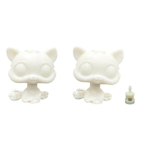 LPSCB 2pcs/Pack Bobble Head White Base for Painting Custom Pet Shop Toy Blank Model OOAK DIY Paint (Kitten)