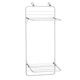 mDesign Over The Door Laundry Clothes Drying Rack with Double Shelf - White/Gray