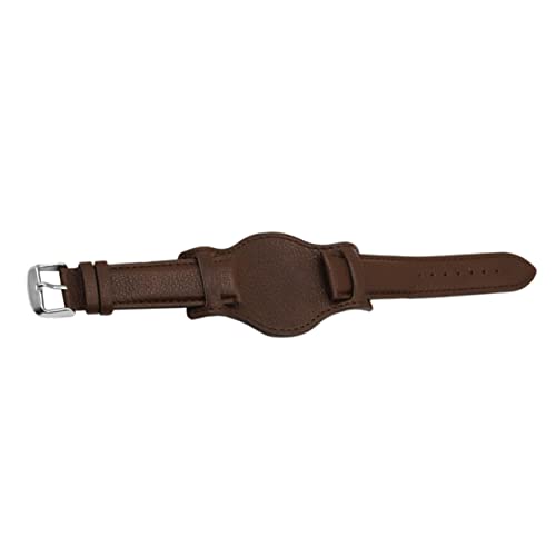 Bracelet montre vintage en cuir café 20mm élégant et hypoallergénique
