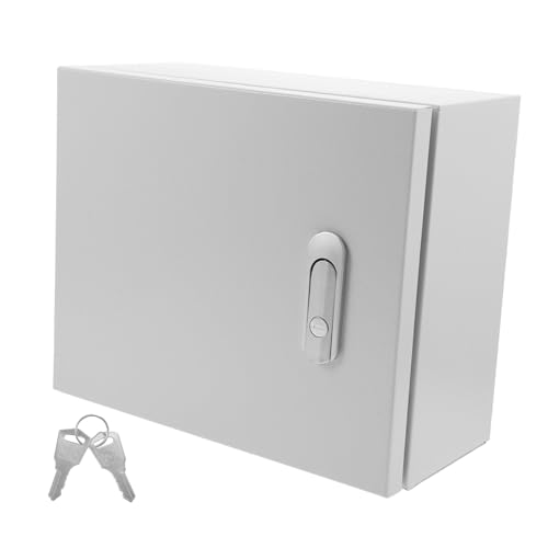 Tofficu Outdoor Electrical Junction Box Waterproof Wall-mounted Distribution Enclosure with Safety Lock 40x30x20cm Weatherproof Electric Equipment Enclosure for Outdoor Power Control