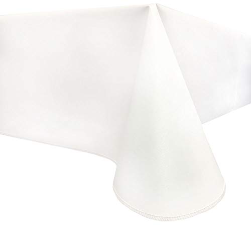 Fairfax Collection Old School White, 52" x 90" Oblong (Rectangle) Vinyl Tablecloth