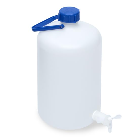 Cole-Parmer Heavy-Walled Narrow-Mouth Carboy w/Spigot and Handle, HDPE: 10L (2.5 gal)