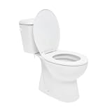 Ceramia Multi WC da appoggio completo | ciotola in ceramica con flangia | uscita verticale a terra | serbatoio + copriwater incluso | doppia caccia 3/6 L | bianco lucido (EUR960NEW)