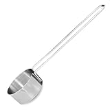 1/4 Cup Stainless Steel Measuring Cup, Long 6' Wire Loop Handle and Pour Spout | Sturdy Metal 60 ml | 60 cc | 2 oz | Single Cup for Wet and Dry Ingredients | Great for use as 1/4 Cup Dog Food Scoop