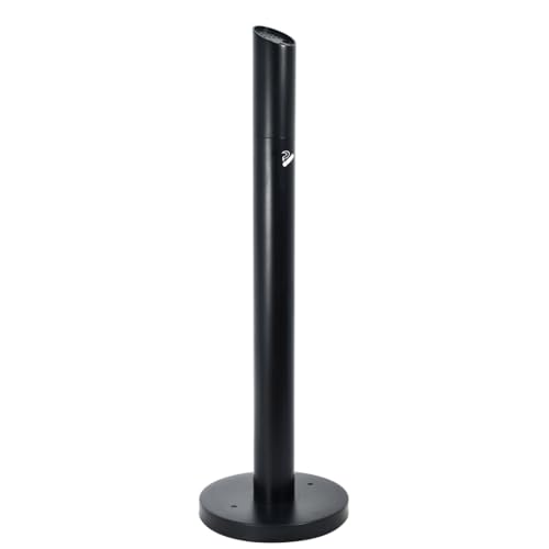 Danieli | Cenicero exterior de pie POS003/NE | Cenicero elegante, alto con base anclable al suelo | Cubo interior extraíble | Cenicero de metal barnizado en polvo negro | Ø 22,5 x 110 cm | kg 10